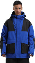 Men Ski Jacket Snowboard Coat - Warm Waterproof Hooded Shell