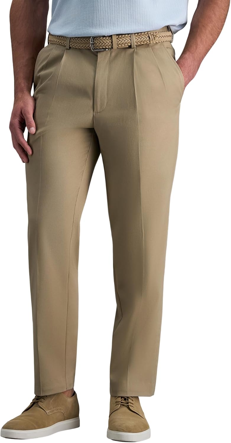 Haggar Men's Premium No Iron Khaki Classic Fit Casual Pant