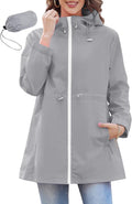 Zando Packable Rain Jacket Women Waterproof - Lightweight Travel Layer