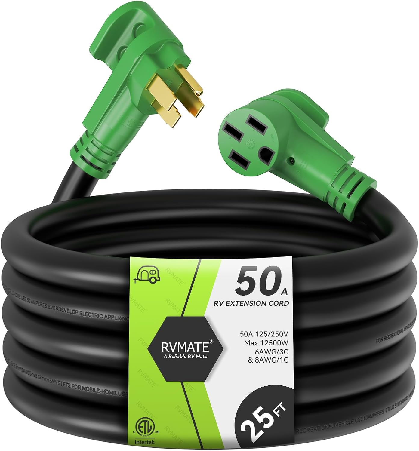 RVMATE 50 Amp 25ft RV/EV Extension Cord w/LED Indicator