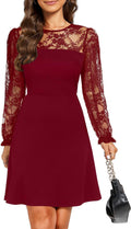 Holipick Women's Black Lace A-Line Cocktail Dress - Elegant Fit