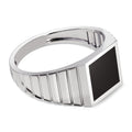 14k Solid Gold Black Signet Ring for Men and Women - Minimalist