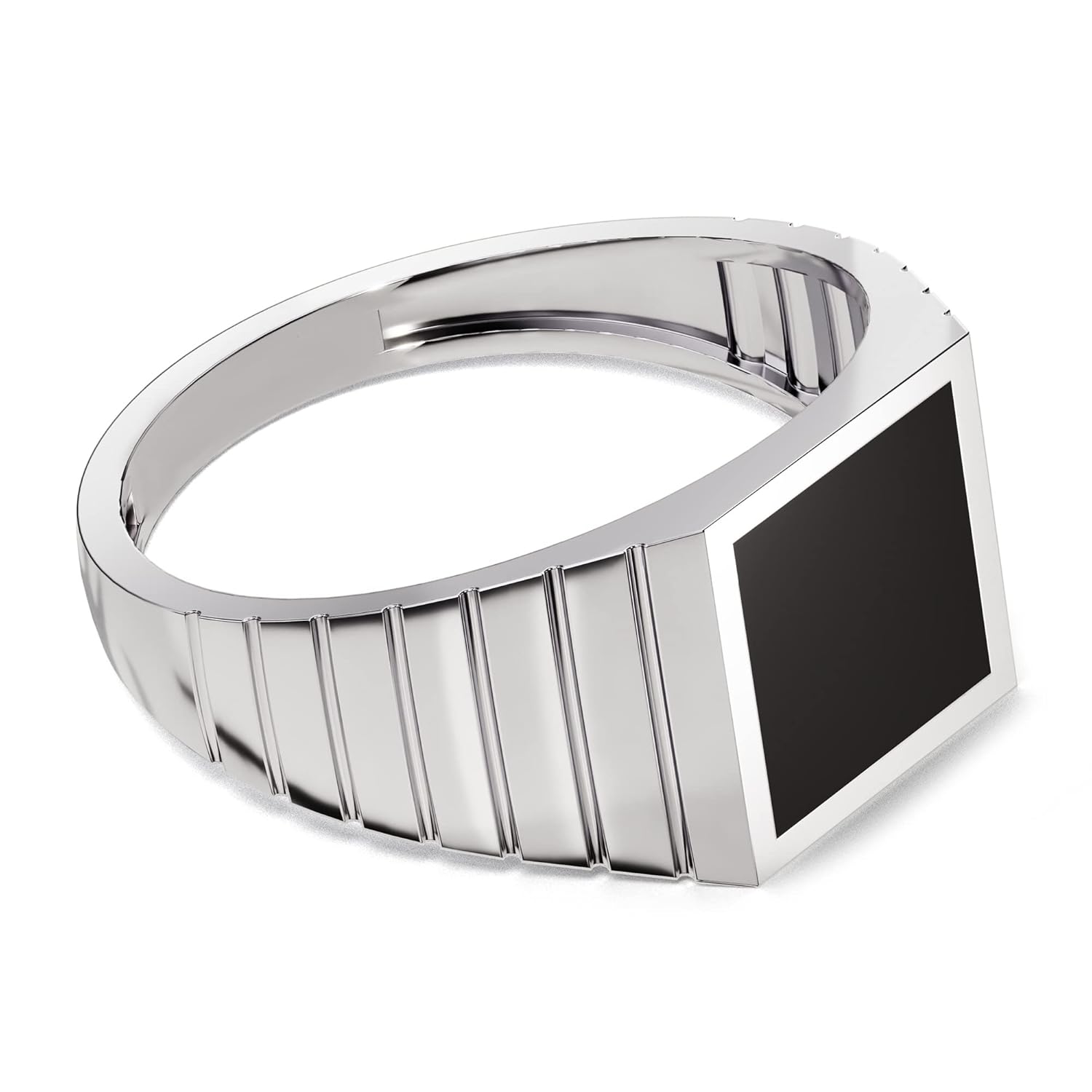 14k Solid Gold Black Signet Ring for Men and Women - Minimalist Style