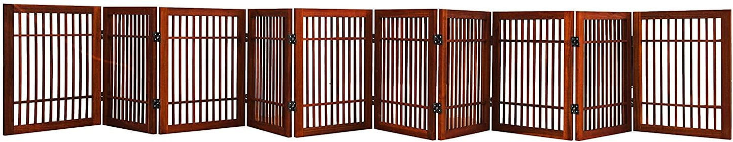 Freestanding Wooden Pet Dog Gate for Indoor and Outdoor Use