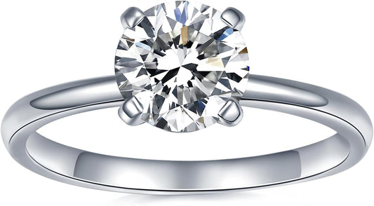 IMOLOVE Solitaire Moissanite Engagement Ring - 1CT D Color VVS1