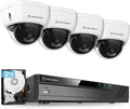 4K 8CH Security Camera System w/ 4K NVR - 4 Dome POE Cameras