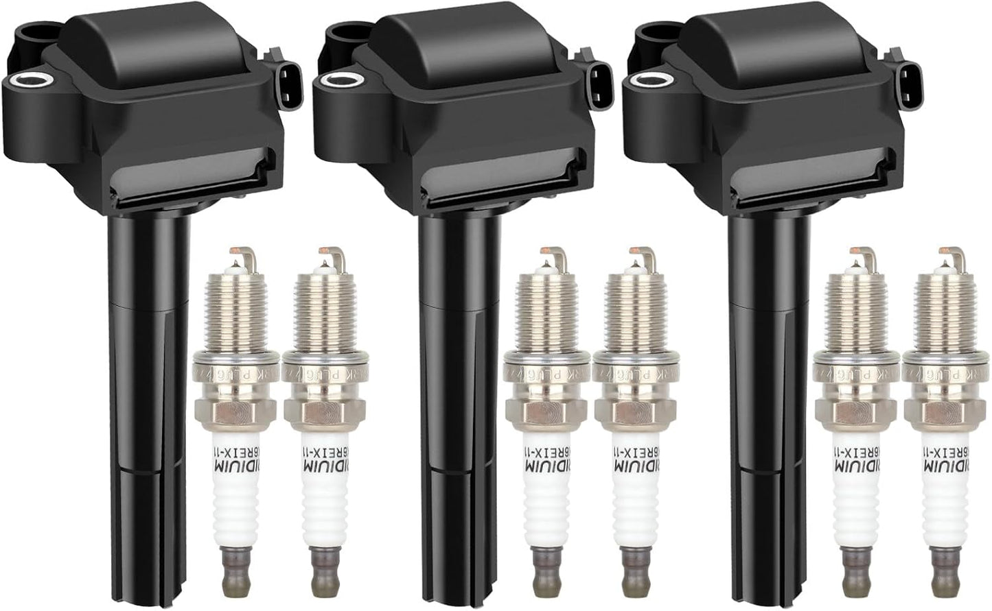 ECCPP UF155 Ignition Coils and Iridium Spark Plugs Set