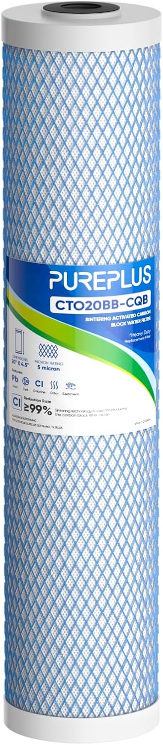 PUREPLUS 20in x 4.5in Whole House Activated Carbon Filter