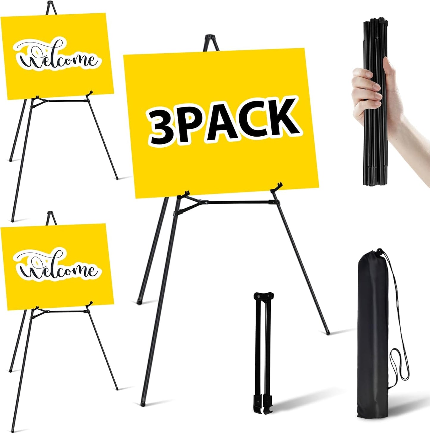 63 Inch Portable Easel Stand for Sign - Adjustable & Lightweight