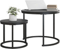 Small Coffee Table Set of 2 Round Nesting Tables - Space-Saving Design