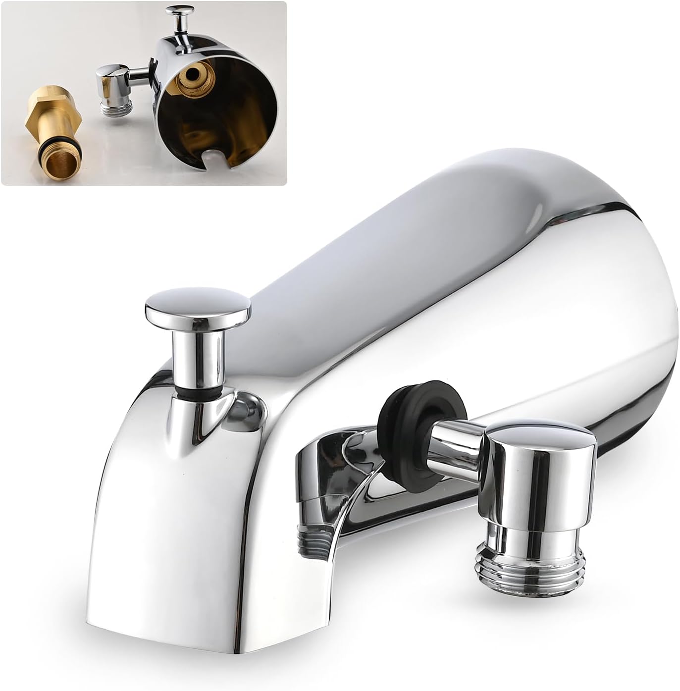 All Metal Tub Spout with Diverter Chrome for Modern Bathrooms
