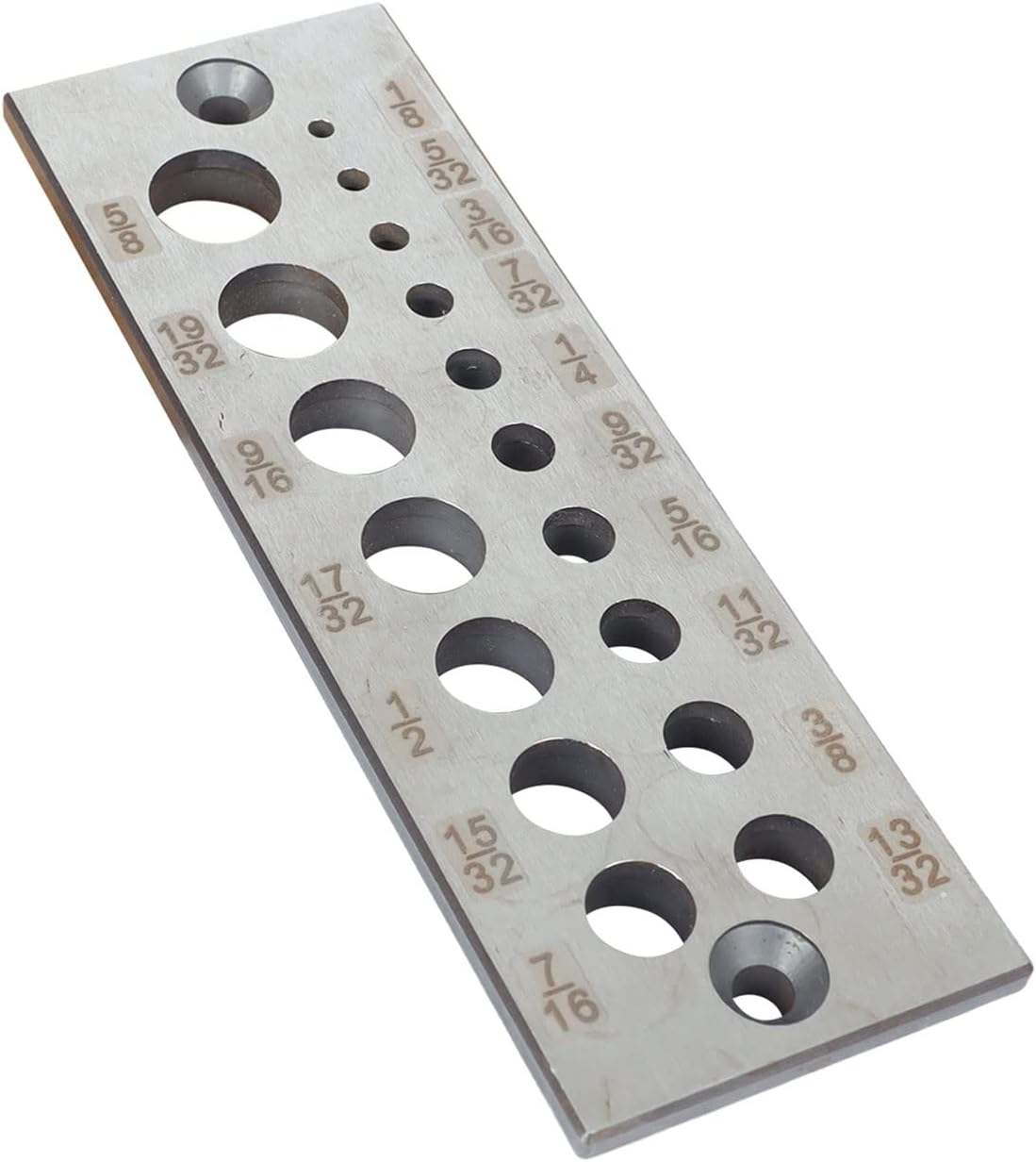 A2 Steel Dowel Plate for Woodworking with 17 Holes Sizes