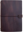 Refillable Leather Travelers Notebook A5 Travel Journal - Dark Brown