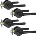 Passage Door Handles with Lock 4 Pack - Matte Black Levers