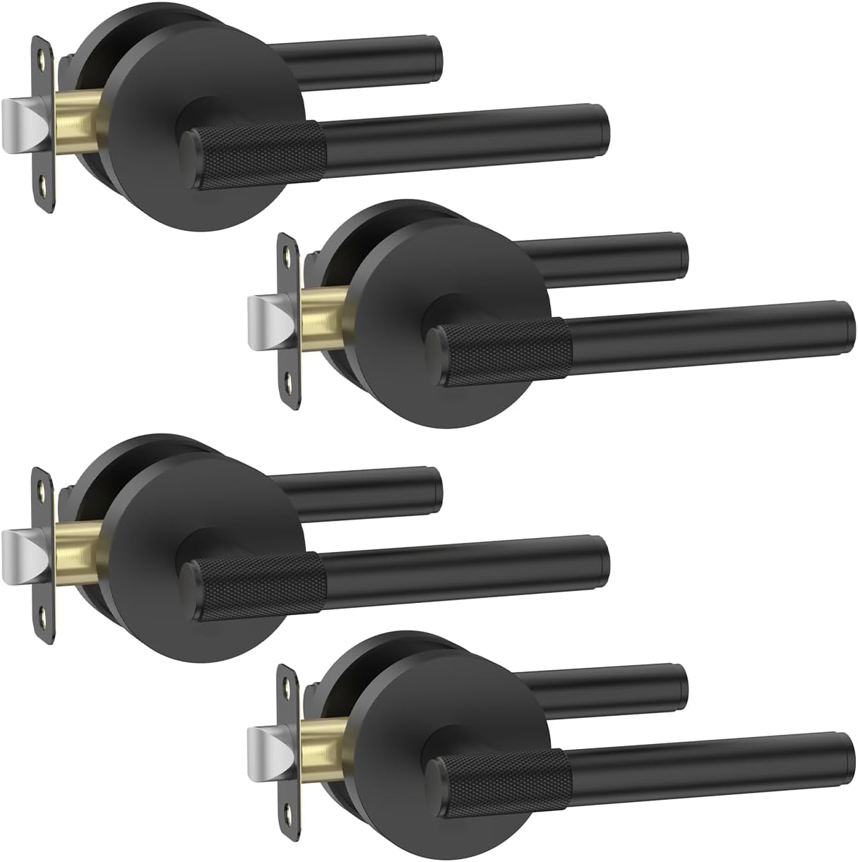 Asidrama 4 Pack Passage Door Handles with Lock for Any Room