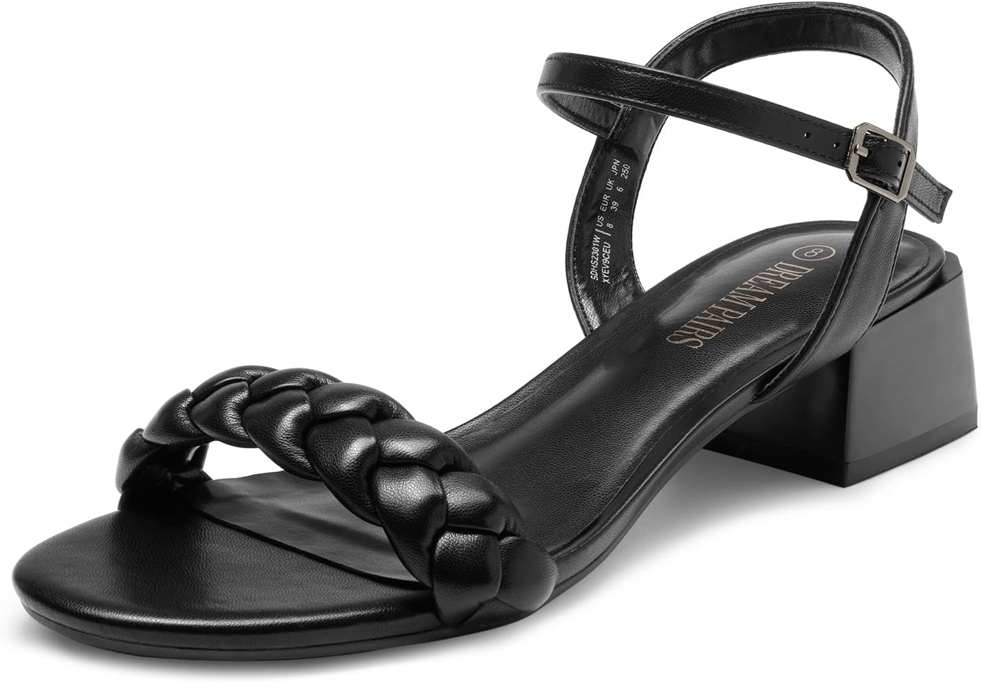DREAM PAIRS Women's Low Heels: Stylish Braided Open Toe Sandals