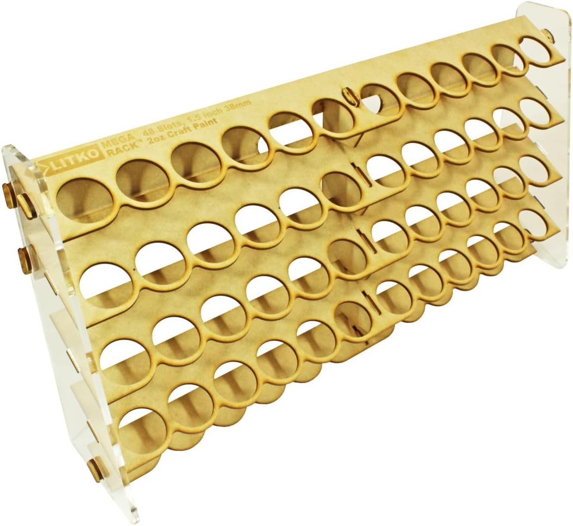LITKO Wall Mount Paint Organizer | Holds 48 Bottles! 