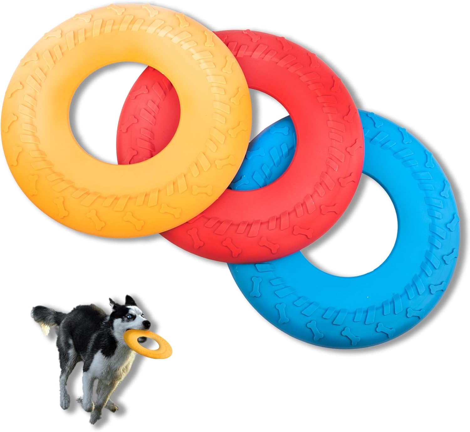 Dog Frisbee 3-Pack for Aggressive Chewers
