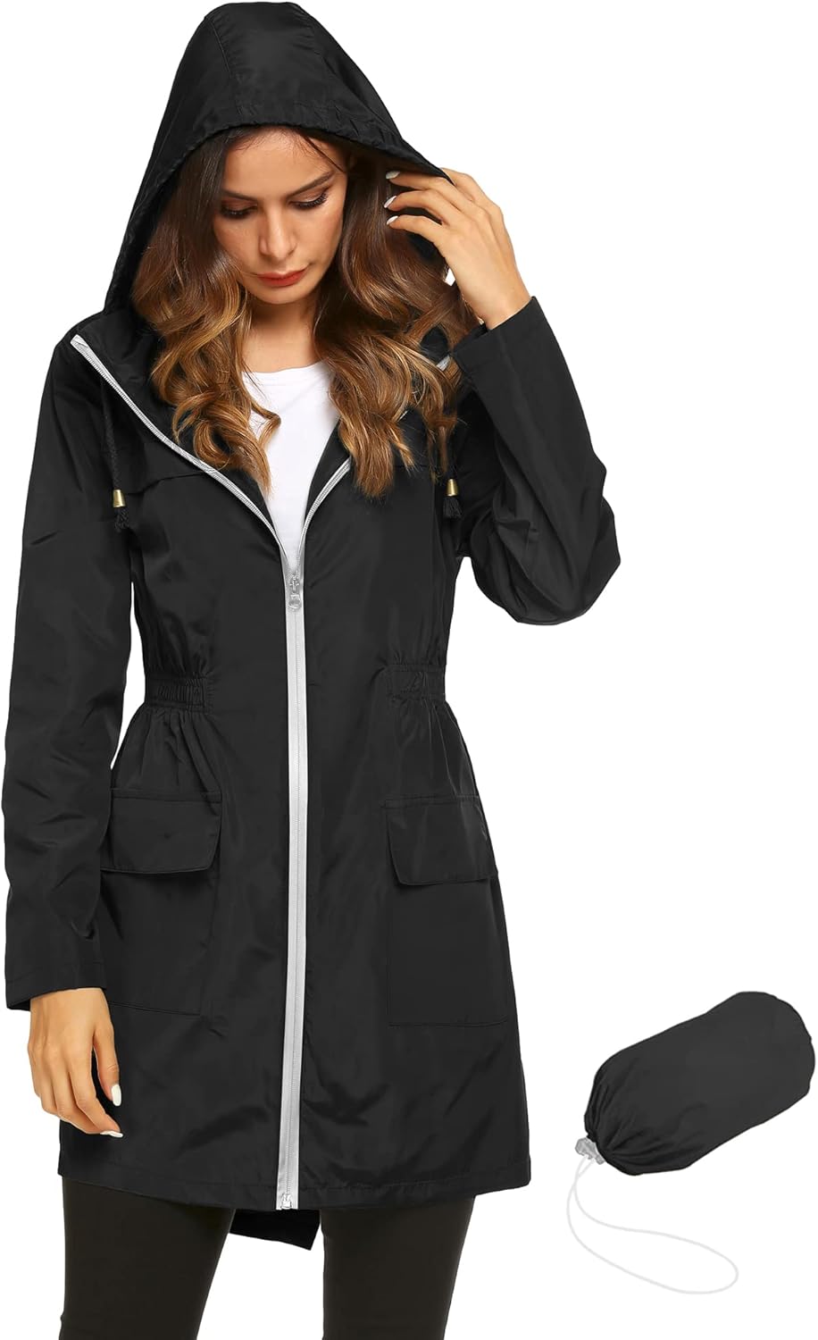 Lomon Women Waterproof Lightweight Rain Jacket for Outdoor Use