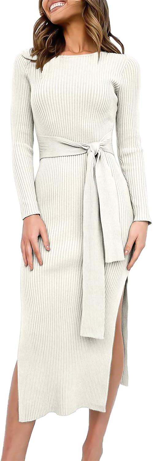 ANRABESS Womens Long Sleeve Sweater Dress for Fall Outfits
