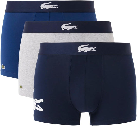 Lacoste Men's Cotton Stretch Big Croc Print Trunks, 3-Pack Review