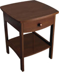 Winsome Wood Curved End Table with Drawer for Bedroom Decor