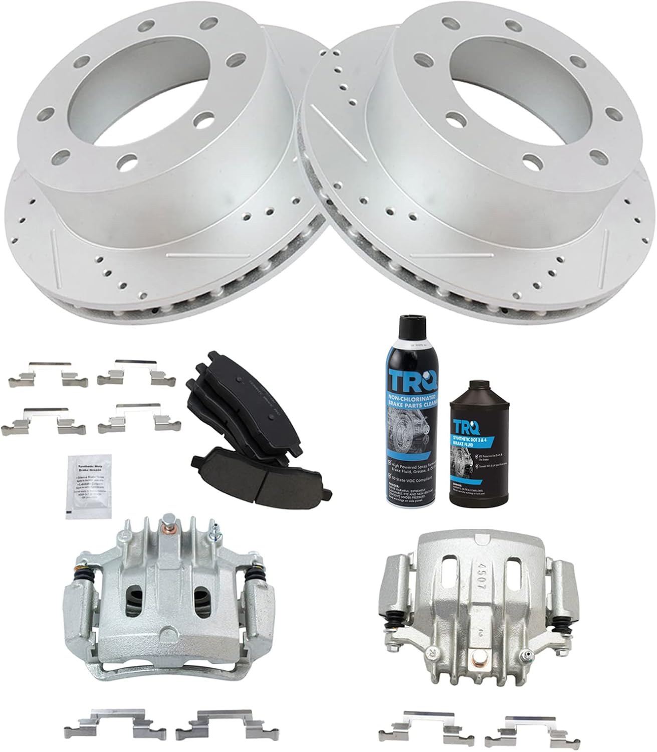 TRQ Rear Brake Pad & Rotor Kit for Ford Excursion & F-250