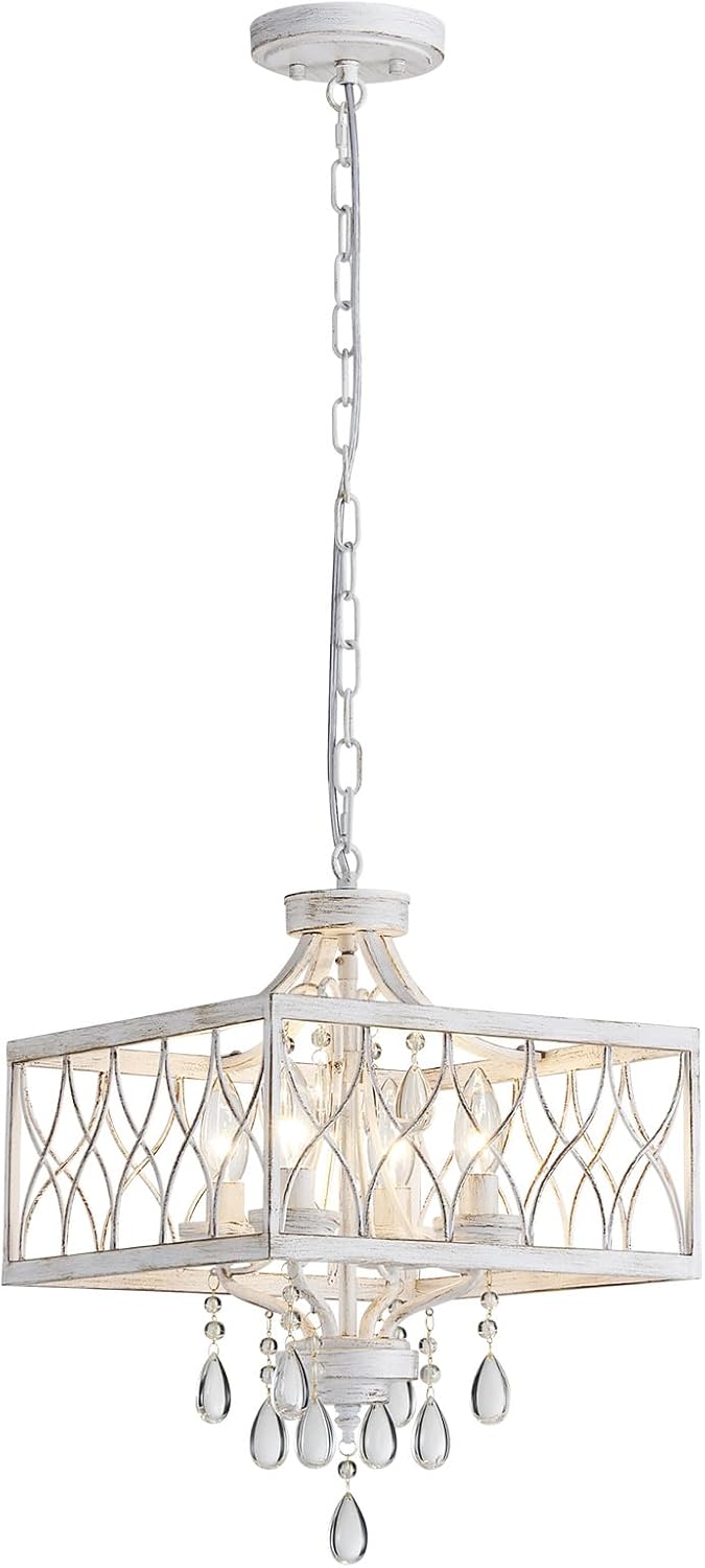 Farmhouse Crystal Chandelier for Modern Kitchen and Dining Rooms