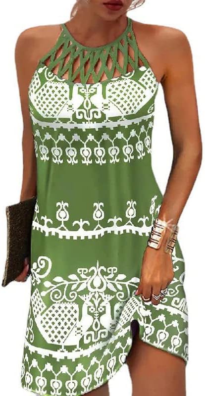 BIRW Summer Dresses for Women with Pockets and Halter Neck