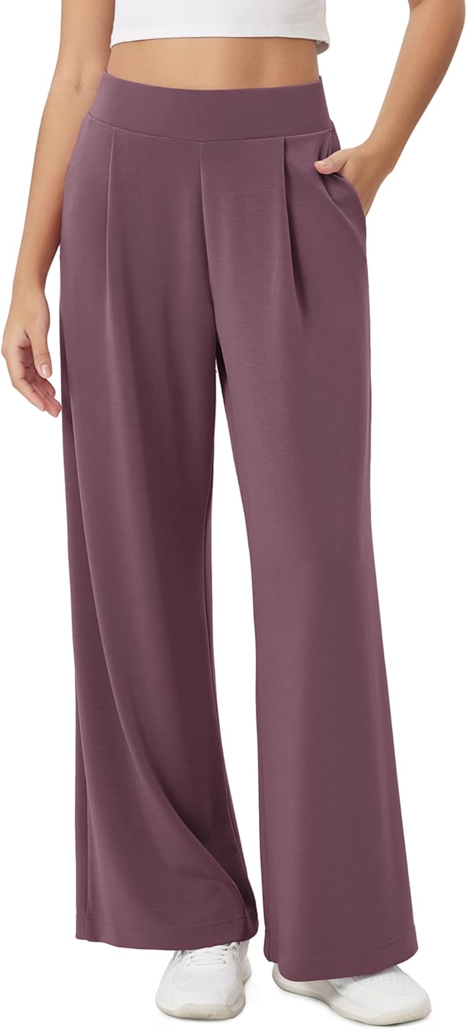 ODODOS Modal Soft Wide Leg Pants for Women High Waist Comfort