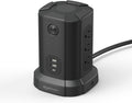 Rectangular Power Strip Tower Surge Protector 9 Outlet with USB-C