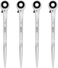 4PC 19mm22mm 12-Point Ratcheting Podger Spud Wrench - Tough