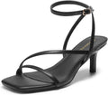 DREAM PAIRS Women's Low Kitten Heels Strappy Open Square Toe Ankle any