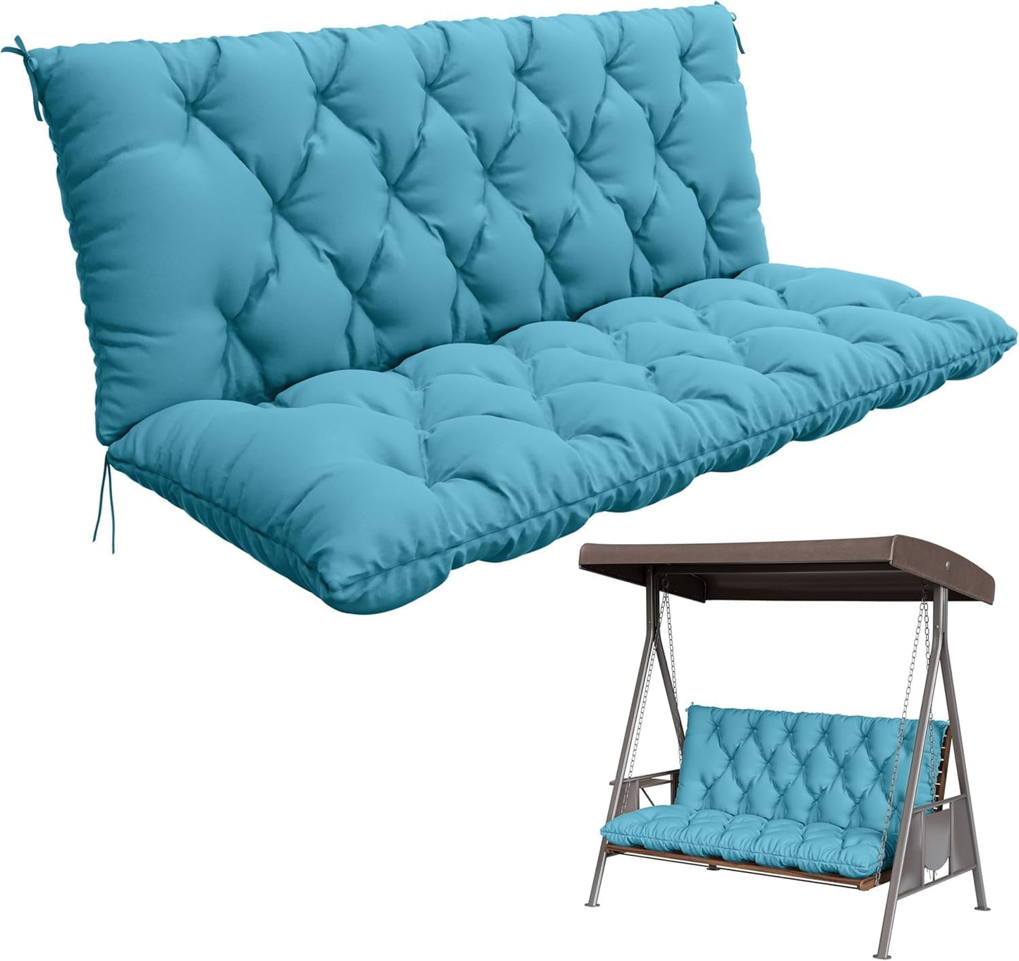 Porch Swing Cushion with Backrest for Outdoor Furniture Comfort
