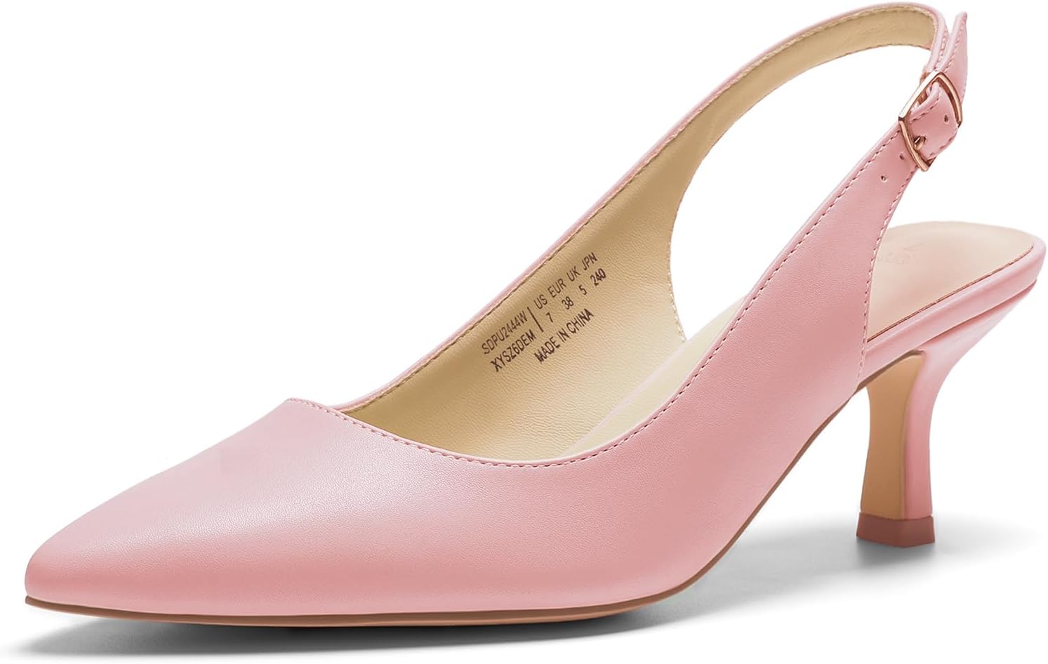 Elegant Women's Kitten Heel Slingback Pointed Toe Pumps Shoes