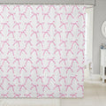Watercolor Pink Bow Kids Shower Curtain Set
