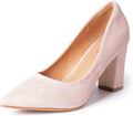 Heel The World Women's Chunky-HI Block High Heels for Work