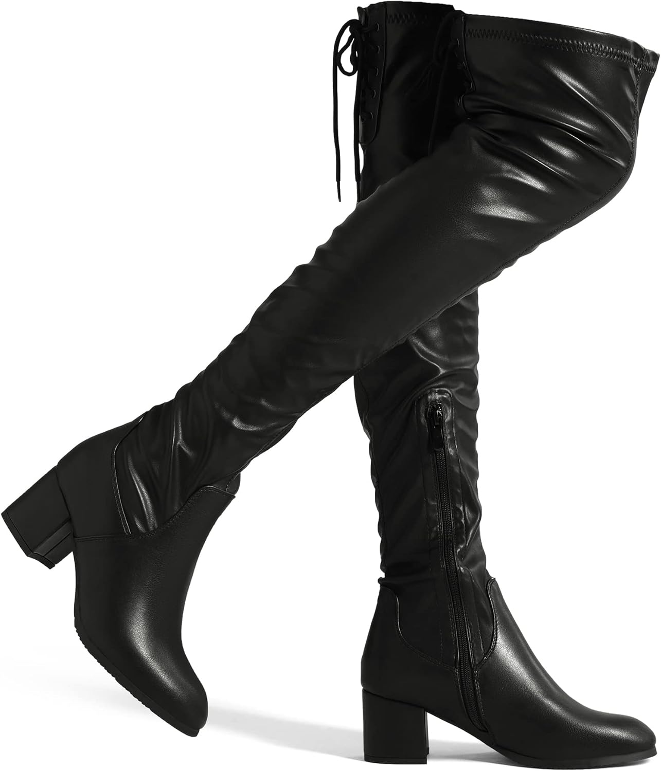 DREAM PAIRS Women's Laurence Over The Knee Chunky Heel Boots