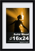 Egofine 16x24 Solid Wood Picture Frame - Classic Black Display