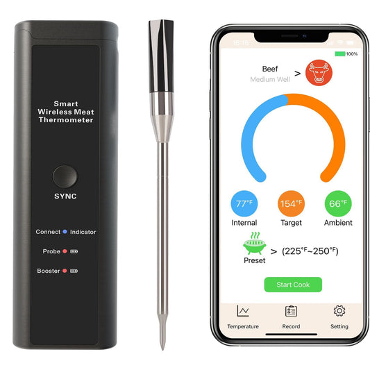 Smart Wireless Meat Thermometer - 493FT Range