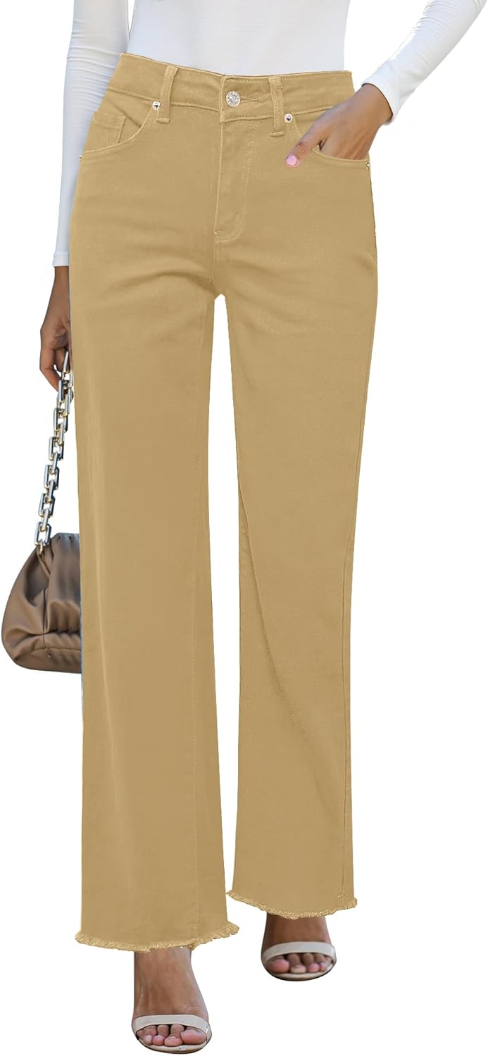 High Waisted Straight Leg Jeans for Women by GRAPENT - Trendy Fit