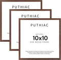Puthiac 10x10 Walnut Oak Wood Picture Frame 3 Pack - Natural Solid