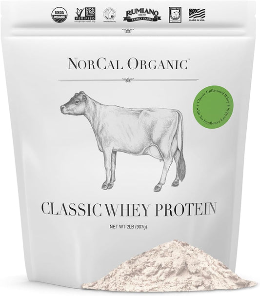 NorCal Organic Classic Whey Protein - Grass-Fed Unflavored 2lb