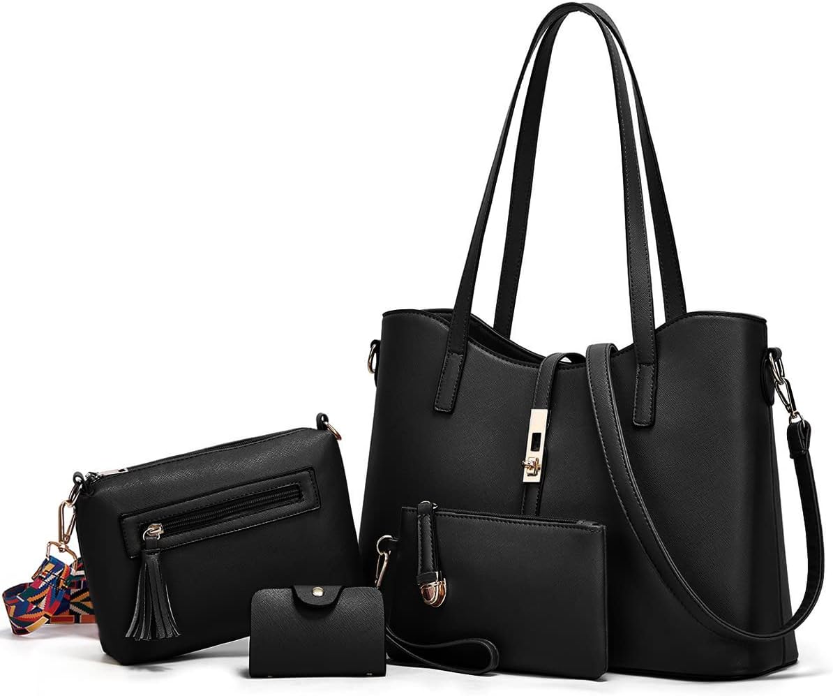 Women Fashion Handbags Set 4pcs Tote Bag Shoulder Bag Purse