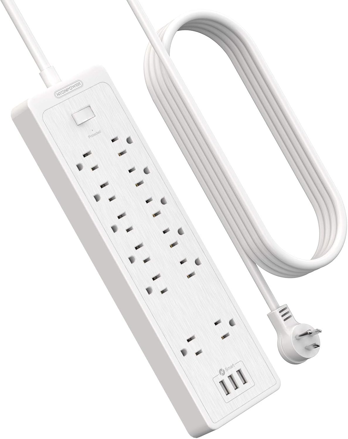 15 ft Extension Cord Power Strip with USB Ports for Home Office