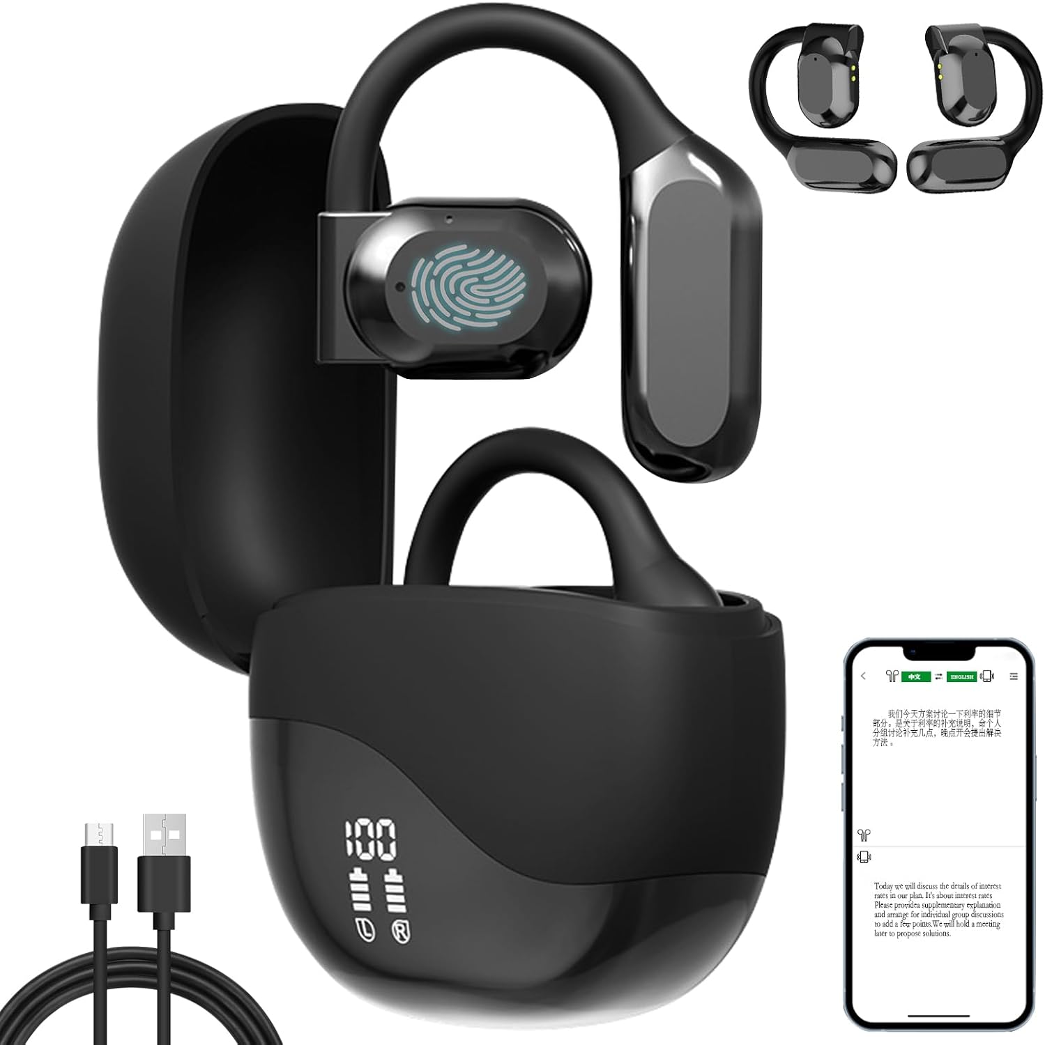 Real Time 144-Language Translation Earbuds by Vincofoo