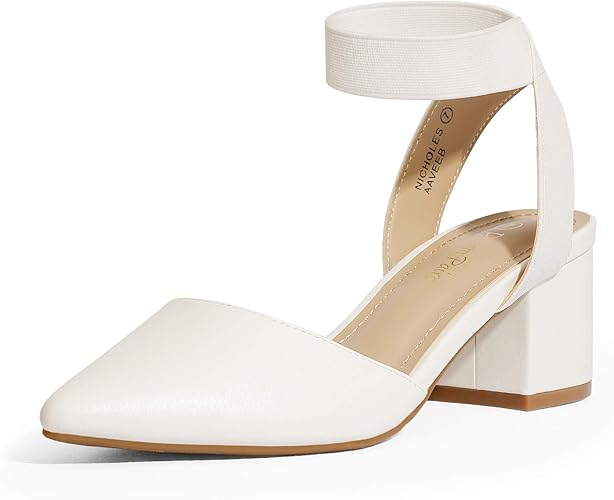 DREAM PAIRS ANNEE Pointed Toe Low Chunky Heels Pump Shoes Review
