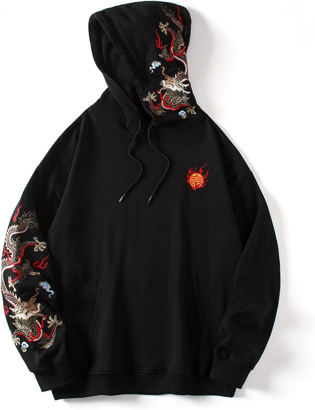 Streetwear Heavyweight Graphic Hoodies with Dragon Embroidery
