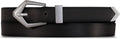 Lucky Brand Womens Fashion Leather Belt - Slim Diamond Buckle