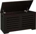 39.4 in Espresso Storage Chest - Wooden Toy Box & Entryway Bench